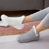 Warm Non-Slip Indoor Floor Socks: Fashionable Plush Slippers for Men and Women