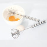 Self-Turning Semi-Automatic Egg Beater: 304 Stainless Steel Mixer for Effortless Cream Stirring and Whisking