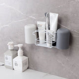 Bathroom Wall-Mounted Toothbrush Rack: Household Storage Solution with Sturdy Iron Bracket