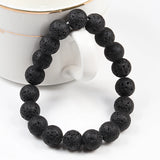 Men's Natural Stone Tiger Eye Bracelet – 6/8/10mm Beads with Buddha & Black Lava | Minimalist Yoga Meditation Jewelry