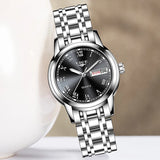 LIGE Ladies' Fashion Watch: Top Brand Luxury Stainless Steel Sport Quartz Watch with Calendar, Waterproof Bracelet Design