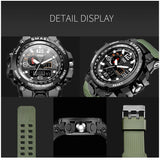 SMAEL Men's Digital Sports Watch - LED Waterproof Quartz Chrono Count Luxury Wristwatch for Men