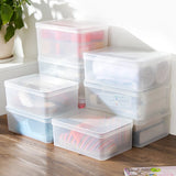 Multi-Purpose Plastic Storage Box with Lid: Dustproof Organizer for Shoes and Toys