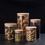 Glass Food Container with Bamboo Lid: Sealed Container for Grains, Coffee Beans, and Kitchen Organization