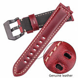 Genuine Cowhide Leather Watch Strap – 20mm, 22mm, 24mm, 26mm Bands with Buckle for Men and Women in 4 Colors