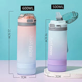 500ml/600ml BPA-Free Water Bottle with Straw – Portable, Eco-Friendly Plastic for Outdoor Sports | Cute Drinking Bottle Design