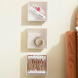 No-Drill Wall-Mounted Storage Box: Convenient Holder for Cotton Swabs, Lipsticks, and More