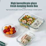 Borosilicate Glass Food Container: Microwave-Safe Lunch Box with Lid for Office Professionals