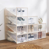 Clear Plastic Shoe Storage Box: Clamshell Design, Ideal for Household Shoe Cabinets