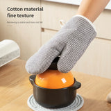 Thickened Plaid Insulation Gloves: High-Temperature Resistant Oven and Microwave Oven Gloves, One Piece