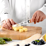 Wooden Handle Kitchen Gadgets Set: Stainless Steel Opener, Pizza Skin-Peeler, and Cheese Knife