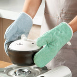 Thickened Plaid Insulation Gloves: High-Temperature Resistant Oven and Microwave Oven Gloves, One Piece