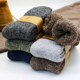 High-Quality Merino Wool Men's Winter Socks: Thick and Warm, 3 Pairs