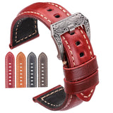 Cowhide Leather Watch Strap Bracelet – 20mm/22mm/24mm/26mm Genuine Leather Watchbands in 4 Colors for Men and Women – Clock Accessories