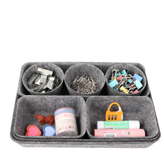 8Pcs Felt Organizers: Ideal for Desktop Storage of Sundries, Socks, Jewelry, Makeup