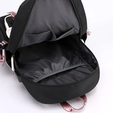 Fengdong Large Canvas Schoolbag for Teenage Girls with USB Port: Stylish and Functional