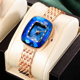 LIGE Top Luxury Crystal Women's Watch: Waterproof Quartz Bracelet, Fashionable Clock with Gift Box