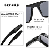 Classic Square Men's Sunglasses: Polarized Fashion Black Sun Glasses, Stylish Driving Shades with UV400 Sports Eyewear