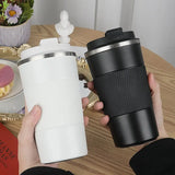 380ml/510ml Portable 304 Stainless Steel Coffee Mug – Travel Thermal Cup with Non-Slip Case | Ideal Thermos for Gifts