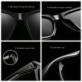 Men Timeless Square Polarized Sunglasses: Fashionable Mirror Blue Sun Shades for Men and Women, Reduce Glare for Driving and Outdoor UV400 Protection