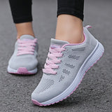 Women's Casual Sneakers: Stylish, Breathable Mesh Flats for Walking and Gym