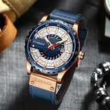 CURREN Men's Luxury Fashion Quartz Wristwatch with Leather Strap, Casual Business Style, Luminous Hands, Male Clock Accessory