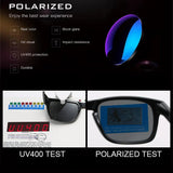 Men Vintage Square Polarized Sunglasses: Stylish Black Plastic Sun Glasses, Outdoor Sports Shades with UV400 Protection