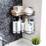 Metal Wall-Mounted Corner Rack: Bathroom/Kitchen Organizer