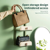 Dual-Layer Bag Storage and Organization Rack: Wall-Mounted Solution for Bedroom, Wardrobe, or Student Dormitory