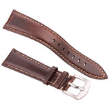 Genuine Smooth Leather Watchbands – Available in Black and Dark Brown, Sizes 18mm to 24mm | Strap with Stainless Steel Silver Buckle