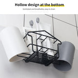 Bathroom Wall-Mounted Toothbrush Rack: Household Storage Solution with Sturdy Iron Bracket