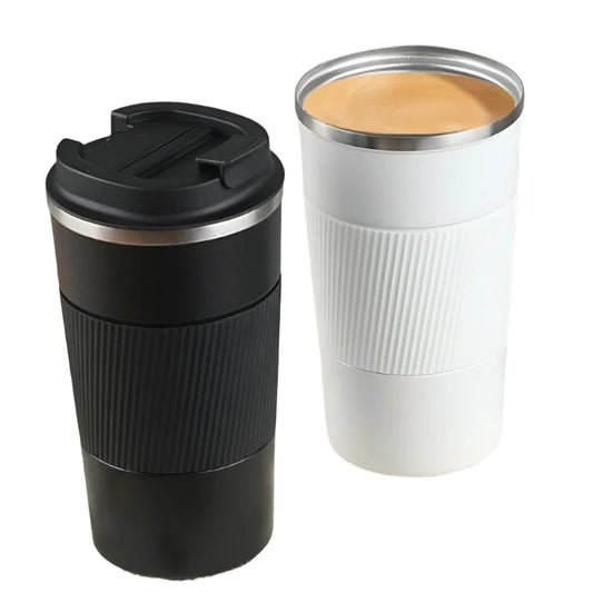 380ml/510ml Portable 304 Stainless Steel Coffee Mug – Travel Thermal Cup with Non-Slip Case | Ideal Thermos for Gifts