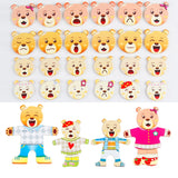 Little Bear Dress-Up Wooden Puzzle: Children's Early Education Dressing Game Toy, Perfect Gift for Kids