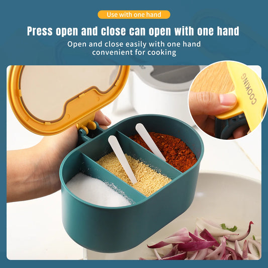 Household Kitchen Spice Jar Set: Combination Seasoning Storage Box for Salt, MSG, and Other Seasonings