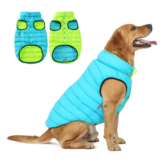 Waterproof Reversible Dog Coat: Keep your large dog warm in winter with this jacket, perfect for Golden Retrievers