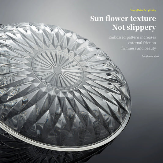 Sunflower Design Glass Snacks Plate: Perfect for Serving Vegetables and Fruits in the Living Room