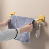 Wall-Mounted Stainless Steel Towel Hanger: Punch-Free Bathroom Organizer