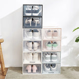 Clear Plastic Shoe Storage Box: Clamshell Design, Ideal for Household Shoe Cabinets