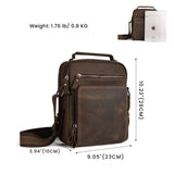 JOYIR Men's Vintage Genuine Leather Handbag: Compact Shoulder Messenger Bag