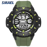 SMAEL Men's Military Watch, Waterproof Casual Sport Watch with LED Digital Analog Quartz,