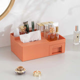 Versatile Office Organizer: Ideal for Living Room Coffee Tables, with Multi-Grid Paper Dispenser and Cosmetic Storage