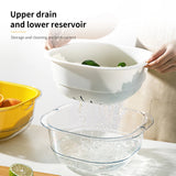 Dual-Layer Vegetable Rinse Basket: Versatile Plastic Basin for Washing Vegetables with Built-in Drainage, Convenient Sink Fruit Holder