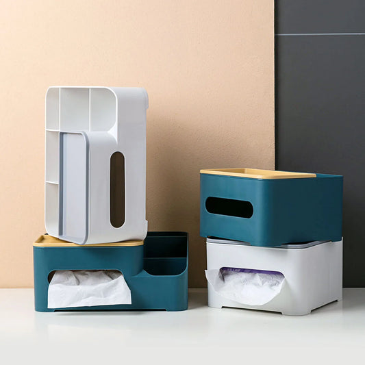 Minimalist Tissue Box: Multifunctional Remote Control Storage for Living Room