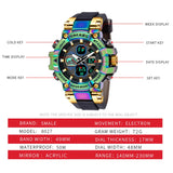 SMAEL Men's Military Sport Watch, Waterproof Dual Display LED Quartz Wristwatch with Alarm