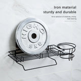 Multi-Purpose Wrought Iron Wall-Mounted Storage Rack for Bathroom: Organize Toiletries, Towels, and Hair Dryer