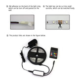 5M RGB LED Strip Light - Flexible RGB Tape, DC12V LED Strips with Innovative IR Bluetooth Music Controller