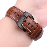 Vintage Cowhide Leather Watchband – Genuine Leather Straps for Men and Women in 20mm, 22mm, 24mm, Available in Black, Dark Brown, and Red