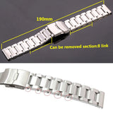 Stainless Steel Watch Band: 18mm, 20mm, 22mm, 24mm Link Strap in Blue, Black, Gold