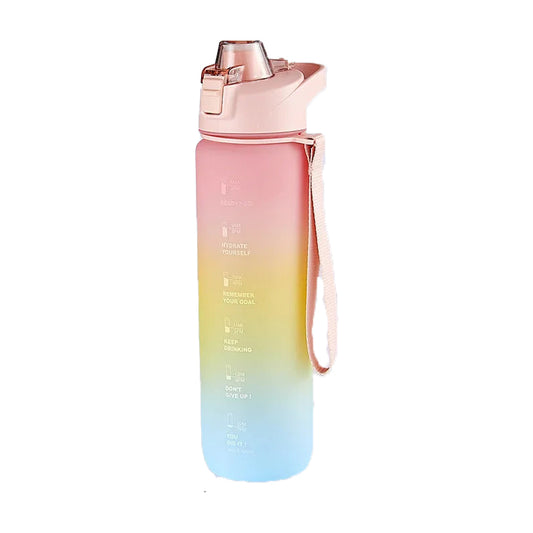 1000ml Leakproof Water Bottle with Time Scale Reminder and Bounce Cover, Ideal for Outdoor Sports and Fitness