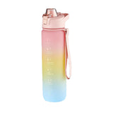 1000ml Leakproof Water Bottle with Time Scale Reminder and Bounce Cover, Ideal for Outdoor Sports and Fitness